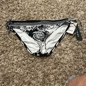 NWT La Blanca black white bikini bottom sz 10